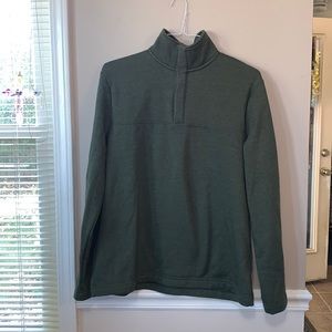 Banana Republic Men’s L Green Heather Snap Neck Closure Fleece Lined Pullover